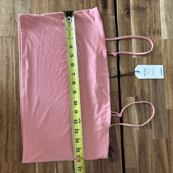 Express Body Contour Cropped Cami Size Large Fairy Feminine Stretch Peach NWT - Picture 9 of 9